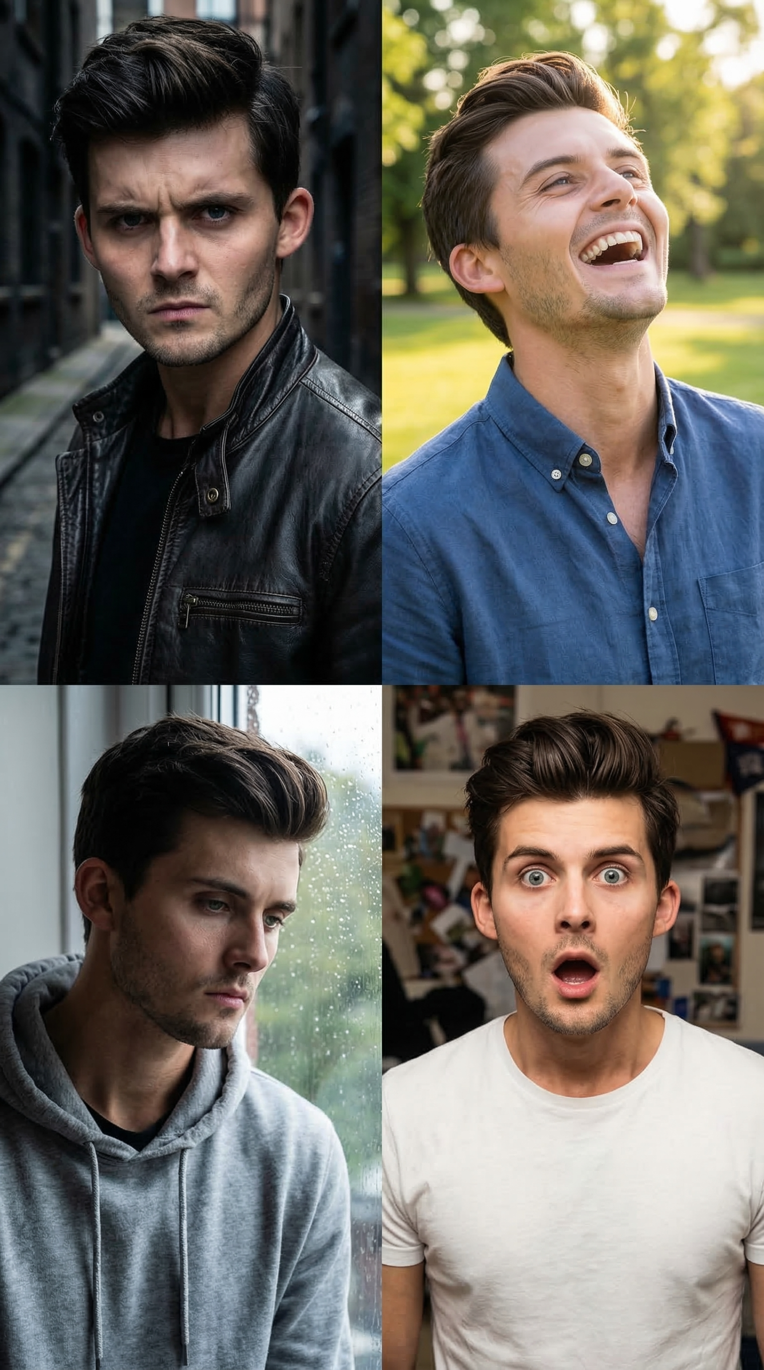 Four expressions — dramatic range
